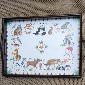 Lynn Chase Jungle Animals Wooden Tray